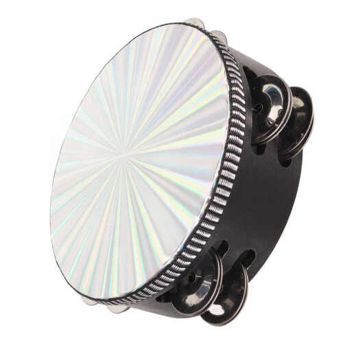 6 Inch Tambourines Double Row Melodious Polished 2