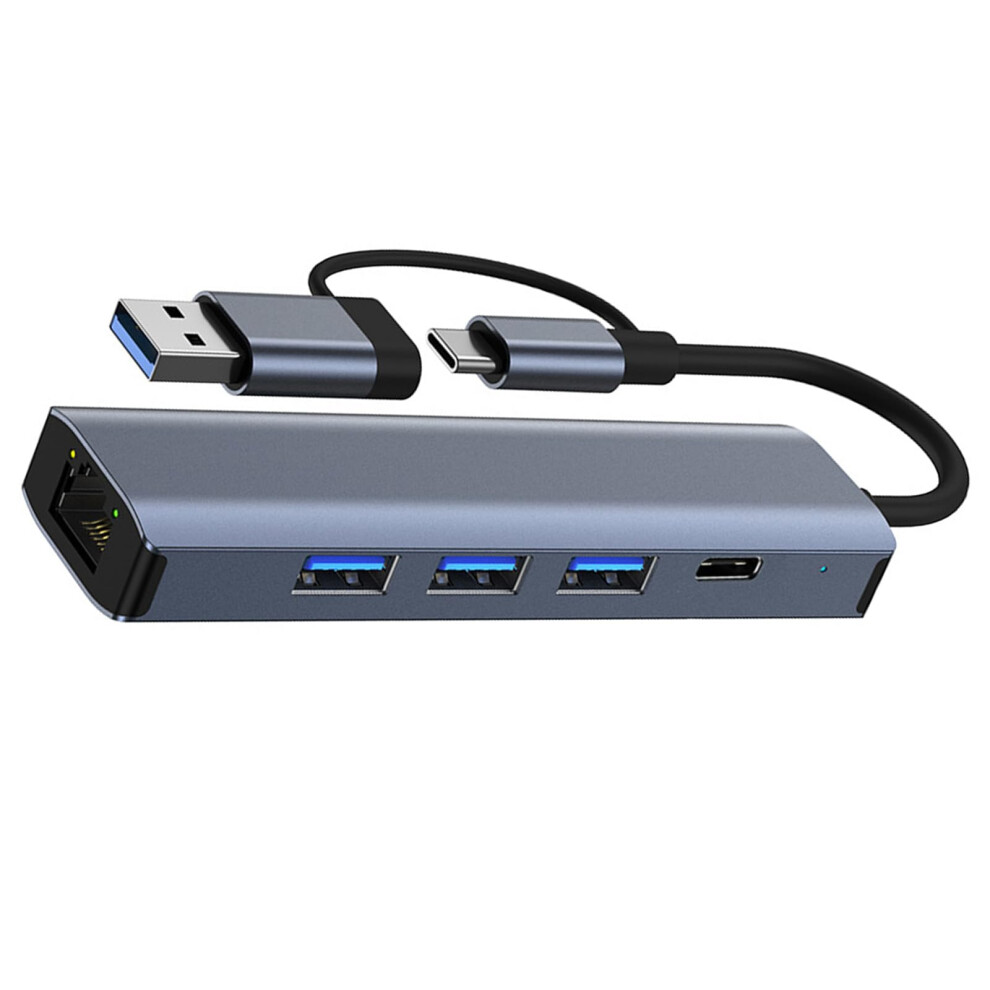 Usb C+Usb Expander Type C Splitter Usb 3.0 Ethernet Adapter Gigabit 100/1000 Mbps Multiport For Pc Laptop Blue 9105992213788