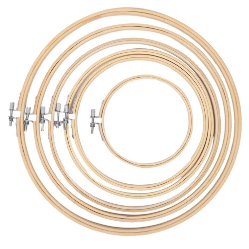 6 st broderiringar cirkel korsstygnsring 2