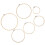 6 st broderiringar cirkel korsstygnsring 4
