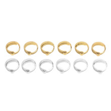 12 anillos de aleación ajustables para tejer a ganchillo