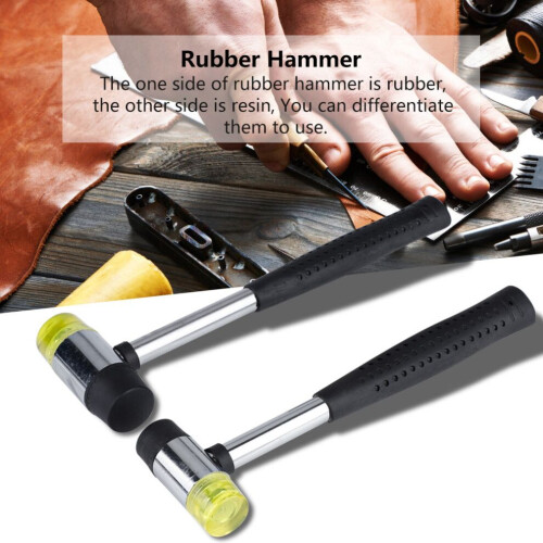 Dubbelzijdige plastic handhamer van rubber, leer 1