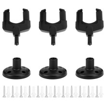 3 ganchos de pared para guitarra de plástico negro universales