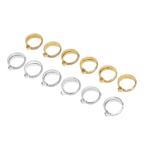 12 anillos de aleación ajustables para tejer a ganchillo 2