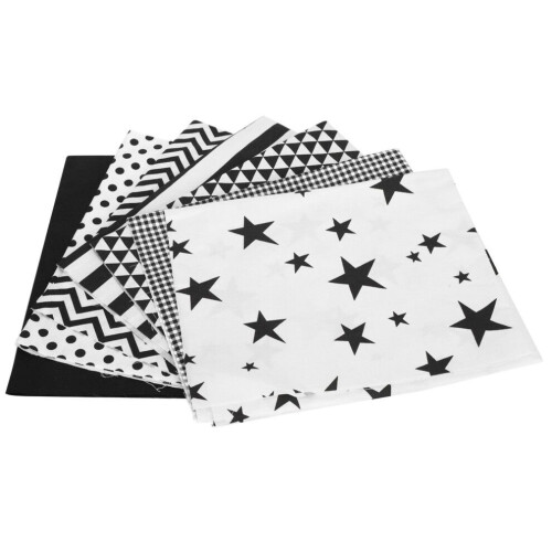 7-teiliges DIY-Patchwork-Set aus Baumwollstoff mit Blumenmuster 1