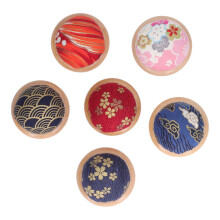 6Pcs Pin Cushion Wooden Base Needle Holder