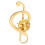 Broche note de musique en métal doré, exquise 4