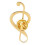 Broche note de musique en métal doré, exquise 5