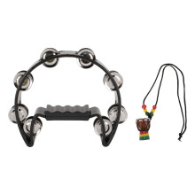 Handheld Tambourine with Hanging Decor Metal Bells