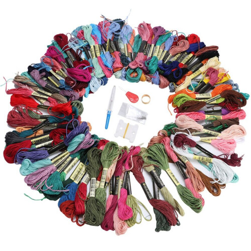 Cross Stitch Kit 100 Colors Embroidery Thread DIY