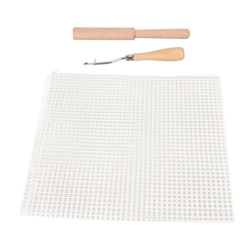 Latch Hook Tool Kit Blank Rug Hooking Mesh Canvas 2