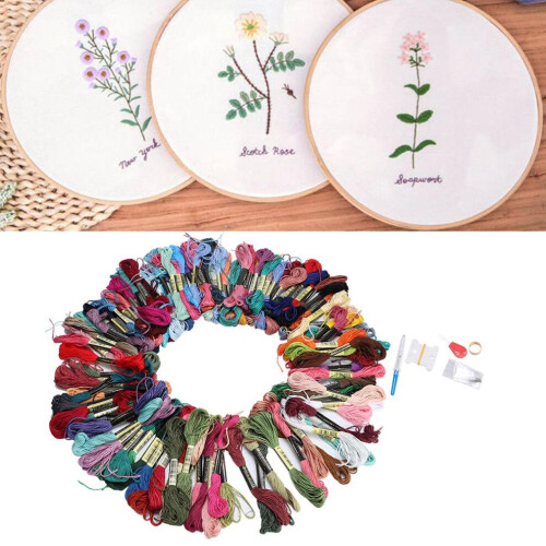 Cross Stitch Kit 100 Colors Embroidery Thread DIY 2