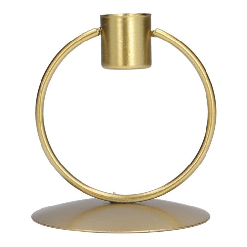 Candelabro Simple Elegante Hierro Dorado Redondo 2