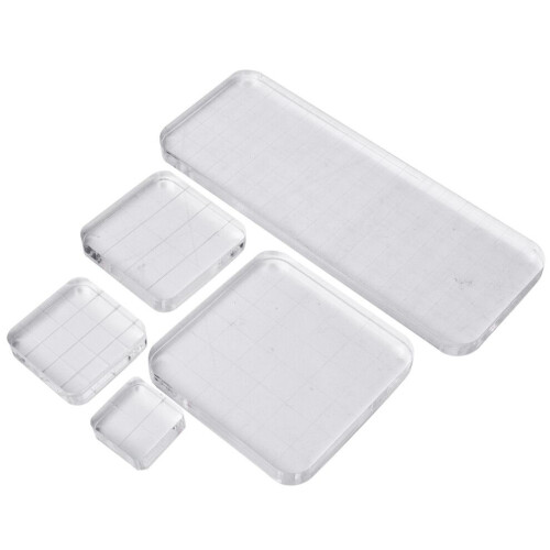 5 Stück transparente, runde Acryl-Stempelblöcke 2