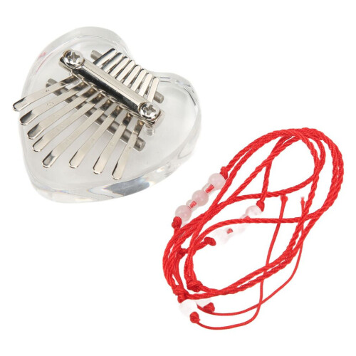 Hjärtformat tumpiano mini bärbart transparent