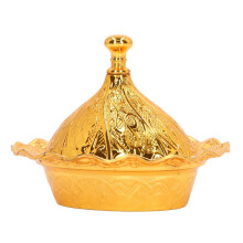 Goldene Zuckerdose im Retro-Stil, exquisite Zinklegierung, Vintage