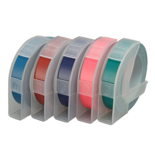 5pcs 3D Embossing Label Tapes 9mm Width 9.8ft 2