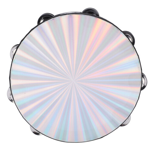 10in Hand Held Drum Double Row Jingles ABS