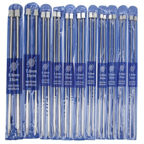 11 Pairs Single Pointed Knitting Needles Kit