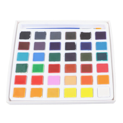 Solid Watercolor Set 36 Colors Bright Delicate 2