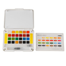 Aquarelverf in 24 heldere kleuren, sneldrogend.