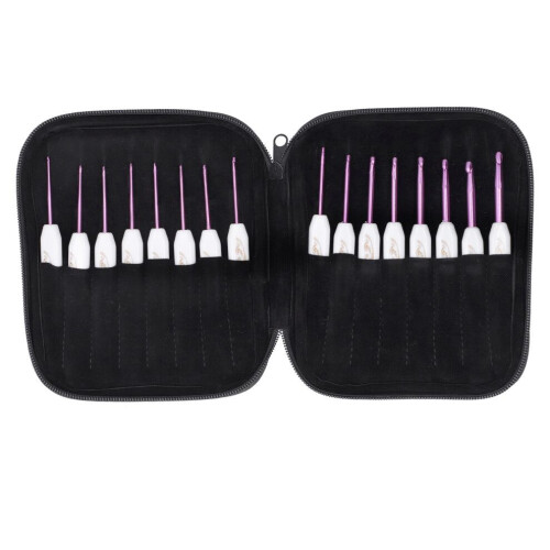 16Pcs Crochets Set ABS Plastic Handle Fine to