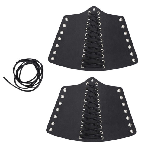 2 set Punk Bracer svart utomhus PU infällbar