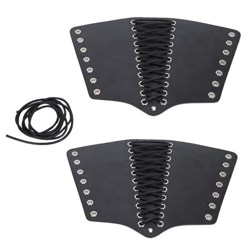 2 set Punk Bracer svart utomhus PU infällbar 2