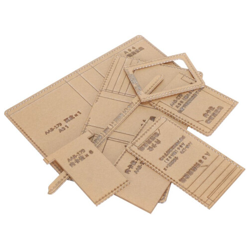 8Pcs Acrylic Template Short Wallet Multi Slot DIY 1
