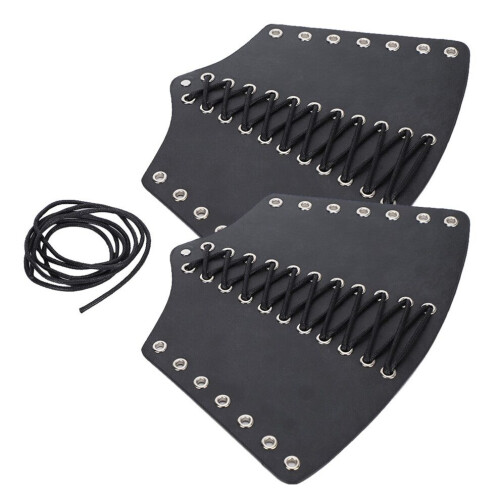 2 set Punk Bracer svart utomhus PU infällbar 1