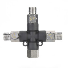 Divisor de manguera de aire de metal ajustable de tres vías de 1/8
