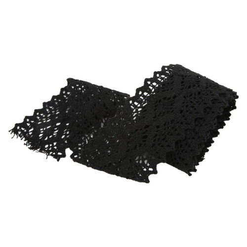 Spitzenband, Baumwollgarn, 10 Yards, Schwarz 2