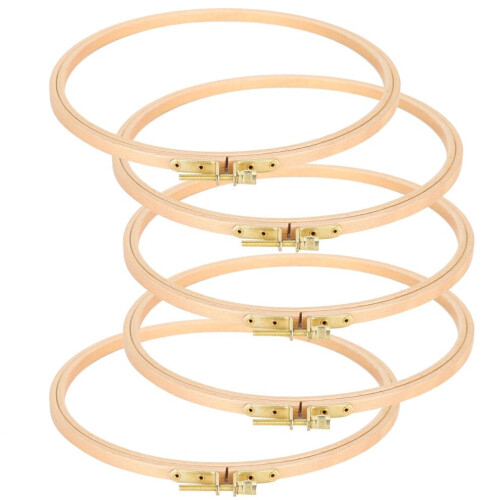 5Pcs Embroidery Hoop Frame Round Wide Bamboo 1