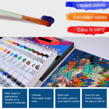 24 Color Gouache Tube Set 12ml Each Waterproof