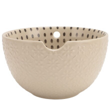 Cuenco de cerámica para hilo, delicado y elegante.