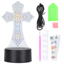 Luz nocturna LED USB de 7 colores, acrílico, bricolaje, diamante