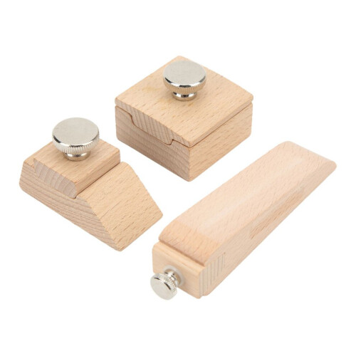 3 bloques de lijado de madera con bisel cuadrado uniforme