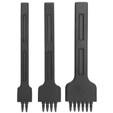 3 Stück Meißel mit 4 mm Zinkenabstand, schwarzer legierter Stahl