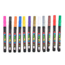12-färgad akrylpenna DIY-album Graffiti svart