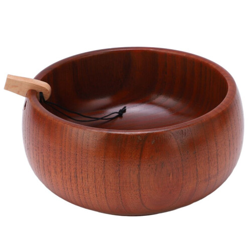 Yarn Bowl Durable Glossy Wood Space Saving 2