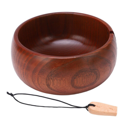 Yarn Bowl Durable Glossy Wood Space Saving 1