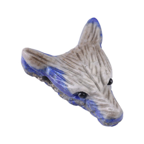 1pc Wolf Head Shaped Pendant Natural Lapis Lazuli 2