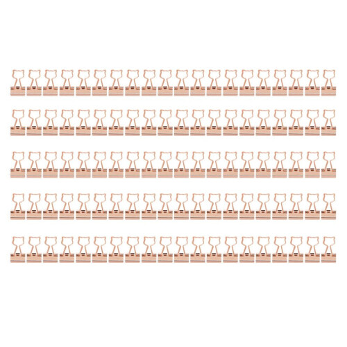 100 stuks bindclips in katvorm, van metaal en ijzer, hol.