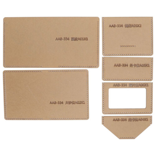 6Pcs Acrylic Template DIY Hand Made Short Wallet