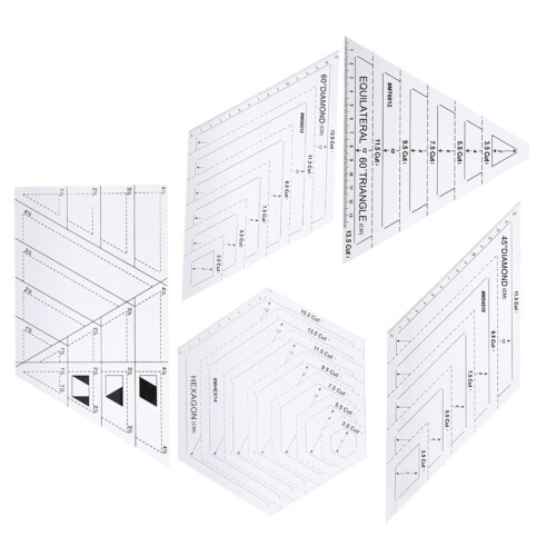 5-teiliges Set Patchwork-Lineal-Quiltvorlagen 2