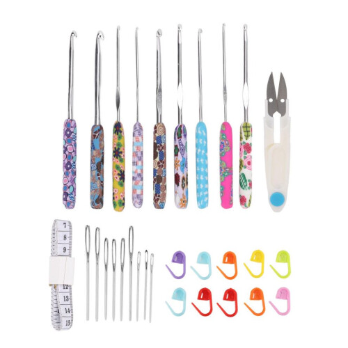 9Pcs Crochet Hooks Various Sizes Soft Rubber 1