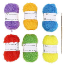 6 piezas de hilo brillante multicolor de algodón suave con purpurina