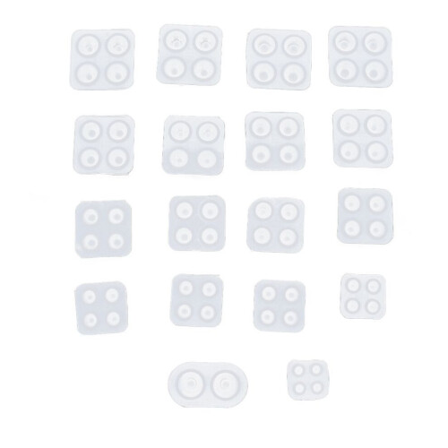 18pcs Silicone Molds Soft Elastic DIY Making Resin