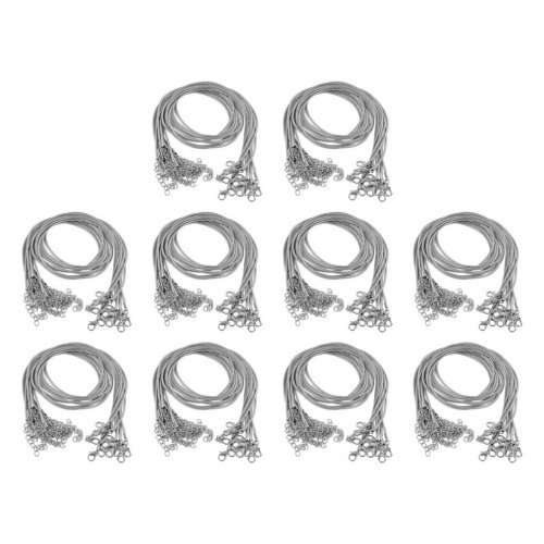 100 piezas de cordón encerado para collar, longitud ajustable, bricolaje