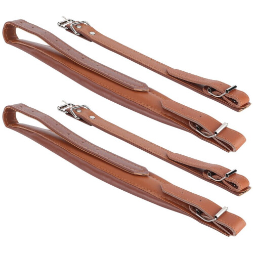 2Pcs Accordion Shoulder Strap PU Leather 1